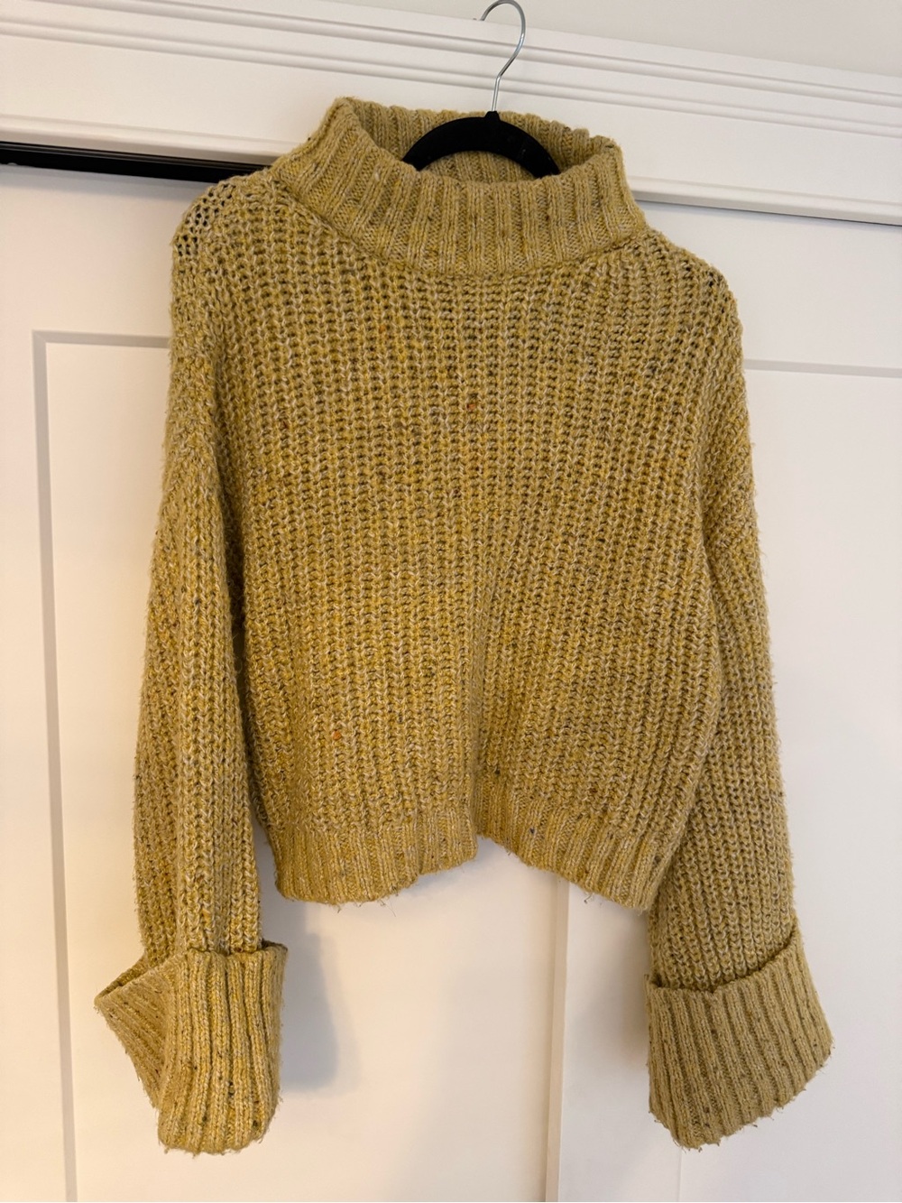 Topshop Chunky Turtleneck Sweater in Mustard